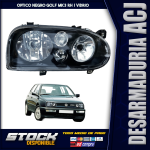 Optico Golf Mk3 RH / Vidrio / Fondo Negro