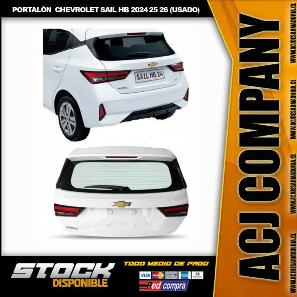 Portalòn Completo Chevrolet Sail Hb 2024 2025 2026 Blanco (Usado)