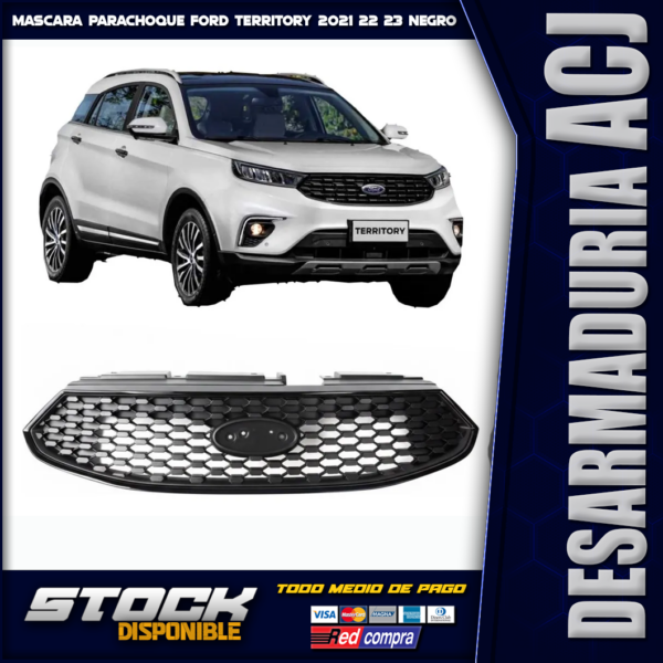Máscara Parachoque Ford Territory 2021 2022 2023 Negro