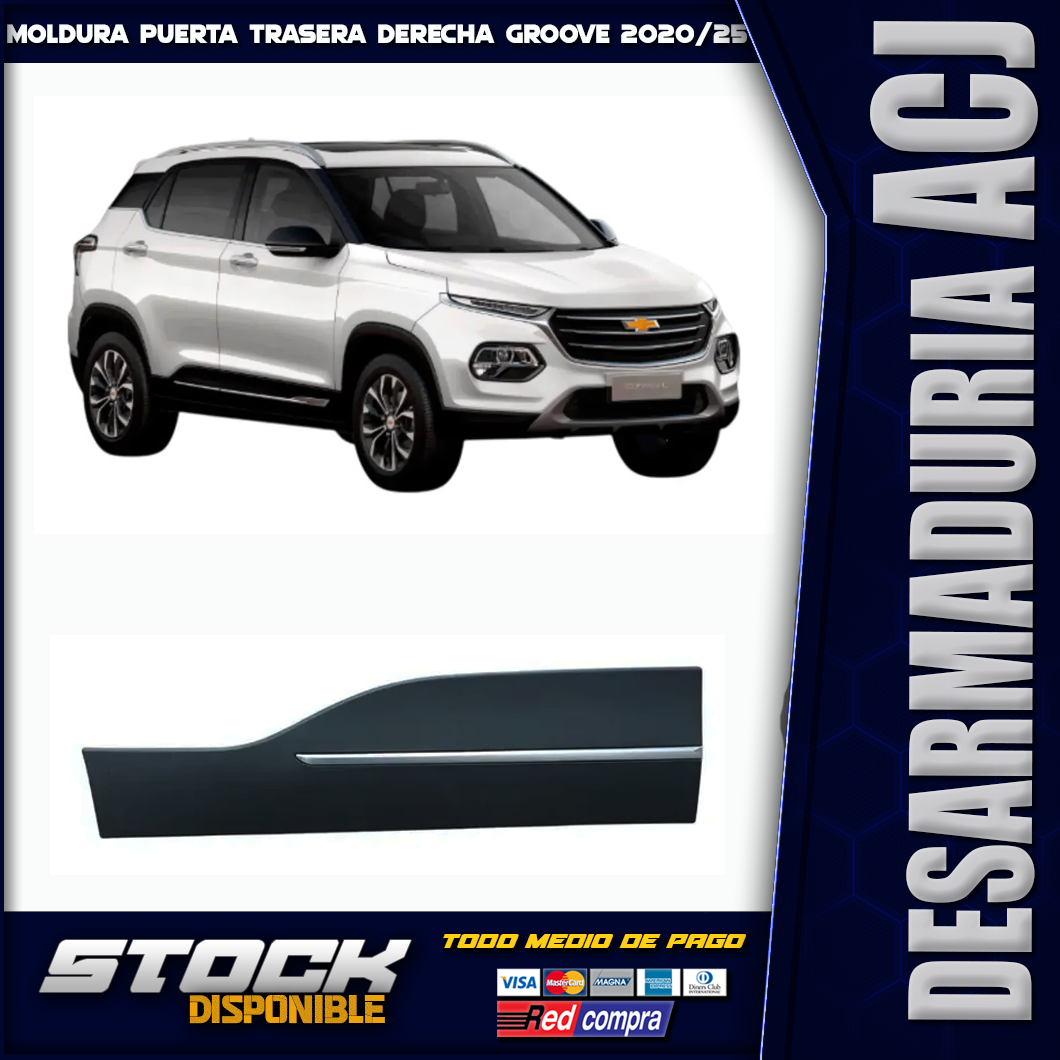 puerta trasera derecha Moldura Puerta Trasera Derecha Chevrolet Groove 2020 A 2025 - Imagen 1