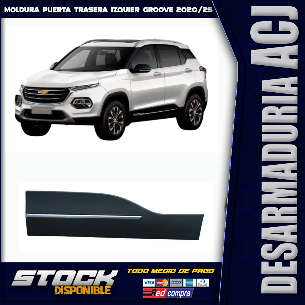 trasera lh Moldura Puerta Trasera Izquierda Chevrolet Groove 2020 A 2025 - Imagen 1