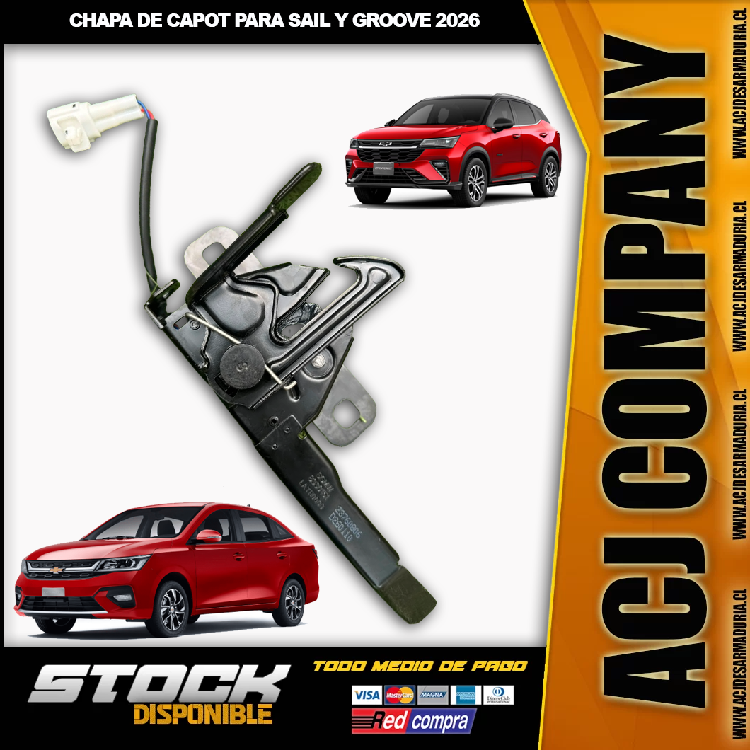 chapa groove Chapa de capot para chevrolet sail y groove 2026 - Imagen 1