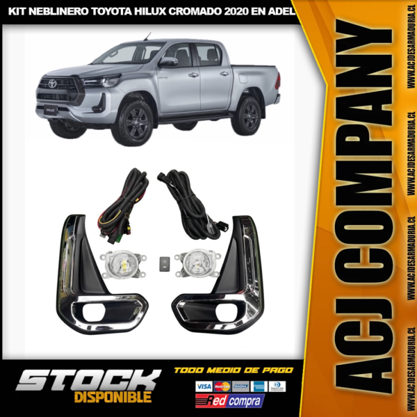 Kit Neblinero Toyota Hilux Cromado 2020 EN adelnate