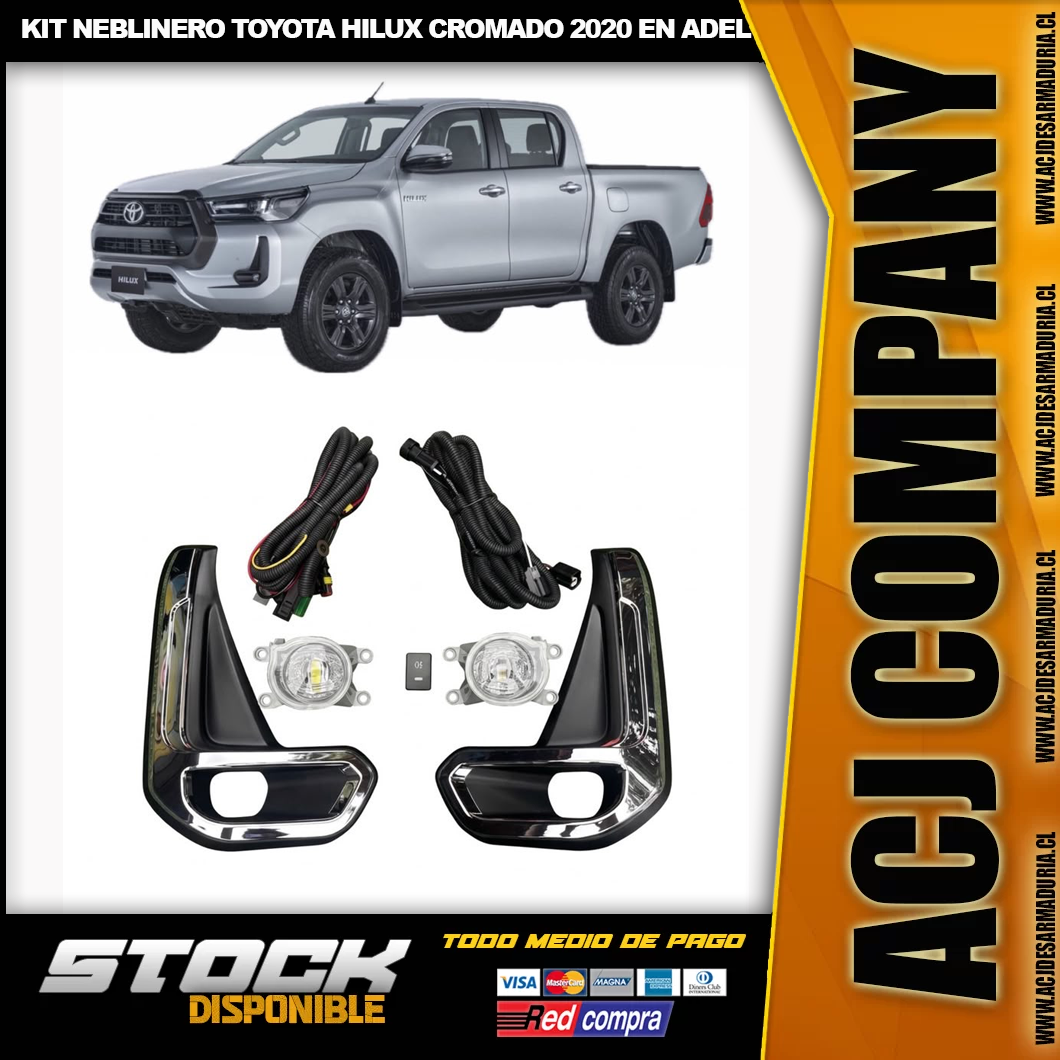 ILUX Kit Neblinero Toyota Hilux Cromado 2020 EN adelnate - Imagen 1