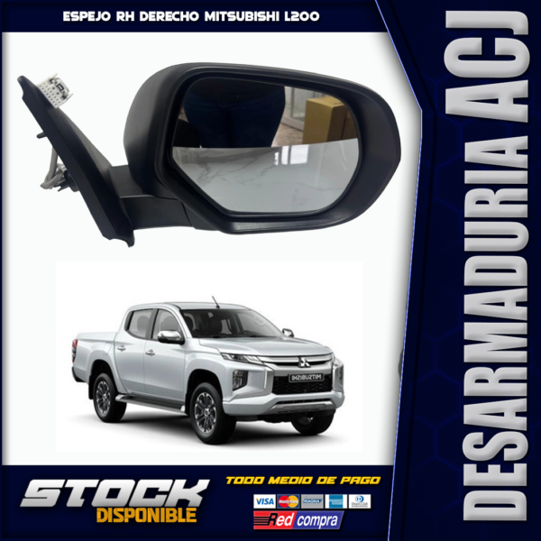 Espejo Retrovisor RH Derecho Mitsubishi L200
