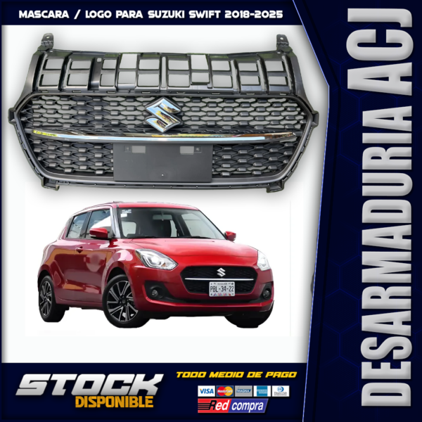 Mascara Parrilla Con Logo Para Suzuki Swift 2018-2025