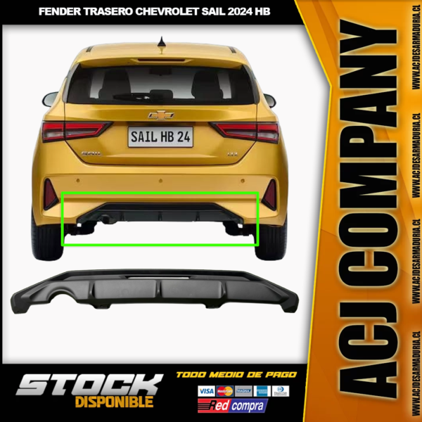 Fender Trasero Chevrolet Sail 2024 HB Hatchback