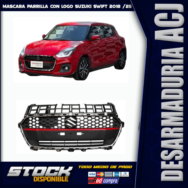 Máscara Parrilla Con Logo Suzuki Swift 2018-2025