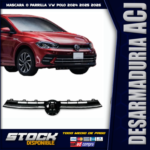 Máscara O Parrilla Con CromadoVw Polo 2024 2025 2026