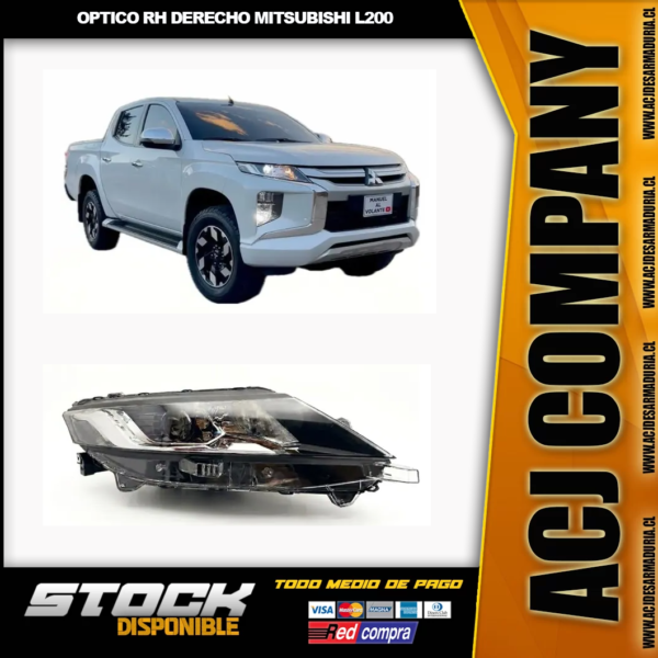 Óptico RH Derecho Mitsubishi L200 /2019 /2023