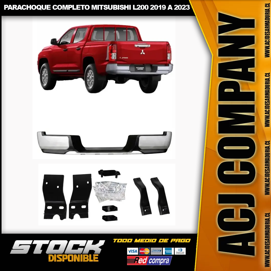 parachoques trasero l200 Parachoque Trasero Completo Mitsubishi L200 2019 A 2023 - Imagen 1
