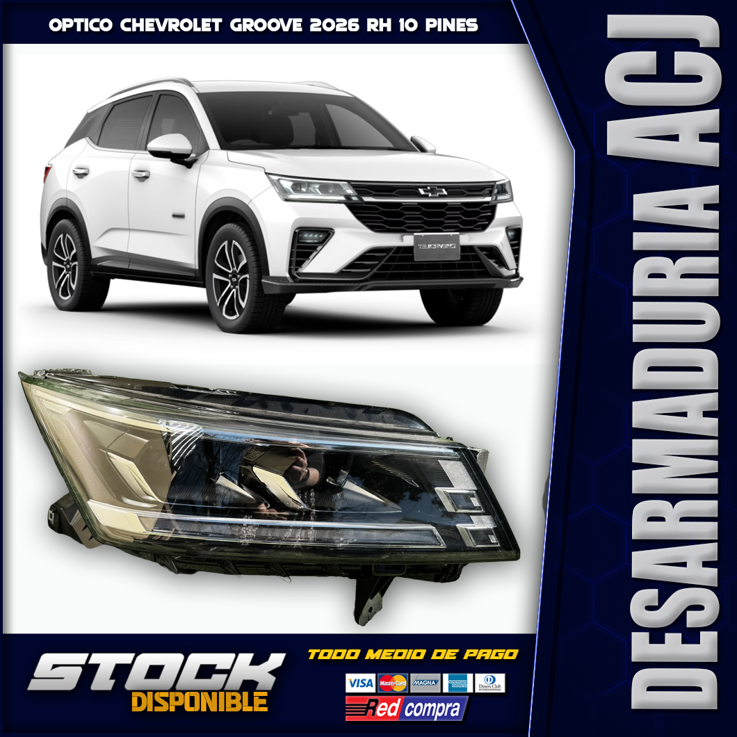 rh 10 pines Optico RH Chevrolet Groove 2026 10 pines - Imagen 1